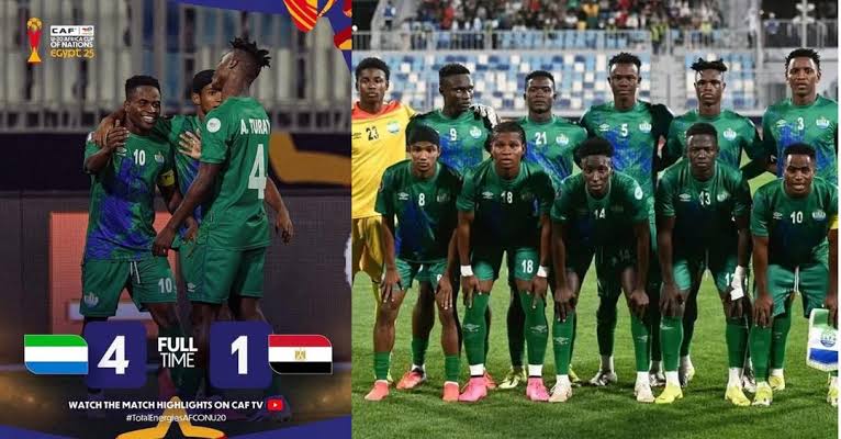 Historic Victory! Sierra Leone U-20 Stun Hosts Egypt with 4-1 Win at AFCON