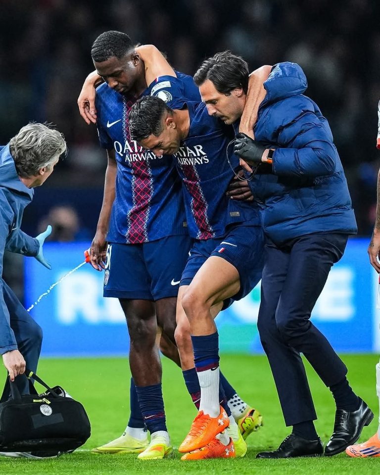 PSG suffer major injury scare as Achraf Hakimi faces race against time for Arsenal clash