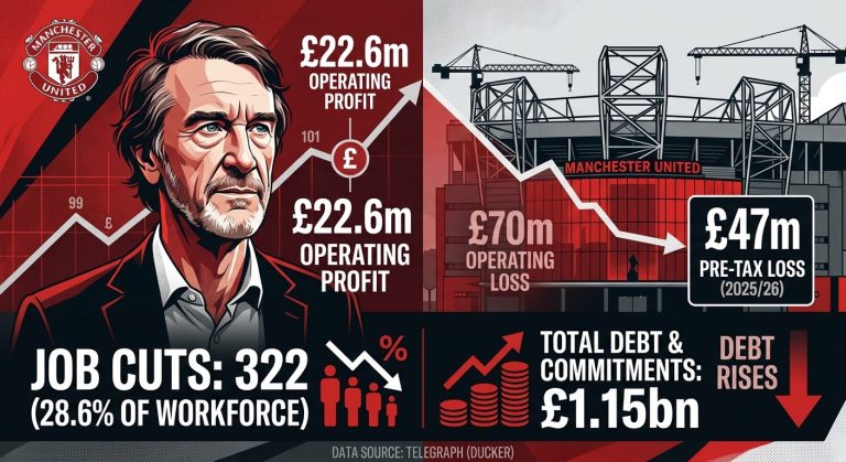 Manchester United Cut 322 Jobs Under Sir Jim Ratcliffe to Curb Financial Losses