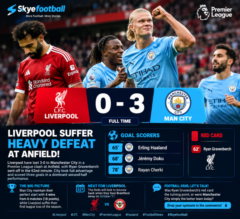 LIVERPOOL 0-3 MANCHESTER CITY: REDS SUFFER HEAVY DEFEAT AT ANFIELD! 😱💥