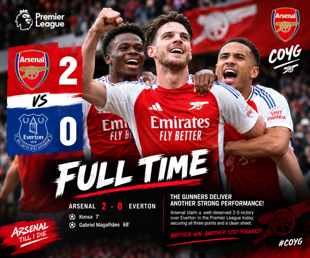 ARSENAL SECURE IMPRESSIVE 2-0 WIN OVER EVERTON! 🔥