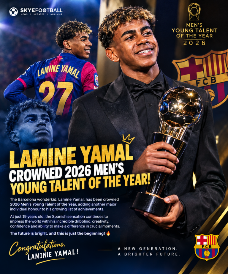 LAMINE YAMAL CROWNED 2026 MEN’S YOUNG TALENT OF THE YEAR! 🌟👏